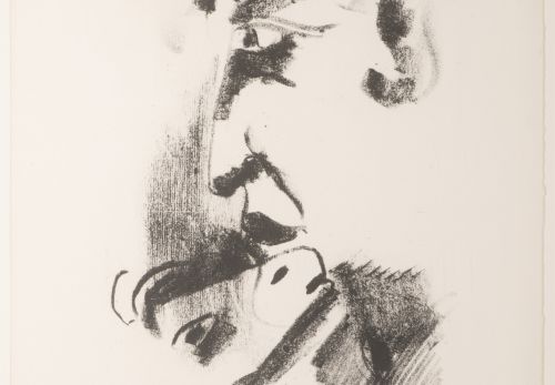 Marc Chagall (1887 - 1985), Profil může s kozou / Profil d‘Homme à la Chèvre